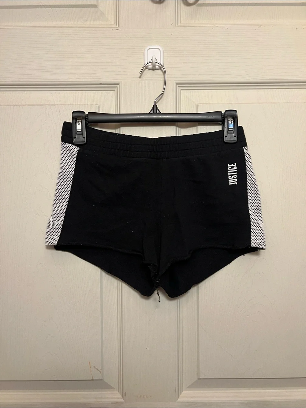 Justice black and white shorts